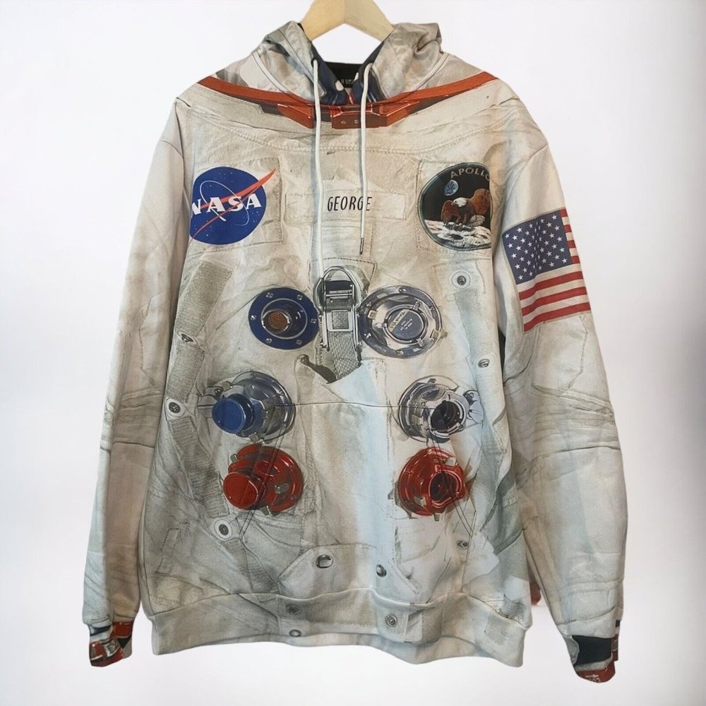 Gearhumans NASA Apollo 11 3D Space Suit All Over Print Hoodie Size XL Men's